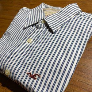 Men's Hollister Dress Shirt Size S White and Blue